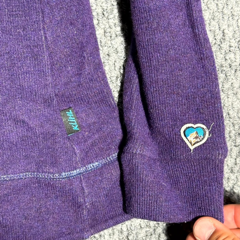 Kuhl Sweater Purple Chianti Fleece Hooded Button-Up Gorpcore Women's Size Medium - Picture 4 of 7